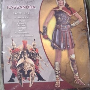 Plum Warrior Costume with Metallic Armor and Cape